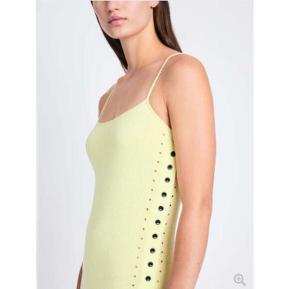 Proenza Schouler White Label Dress Women Small Astrid Slip Maxi Yellow Minimalis - Picture 4 of 15